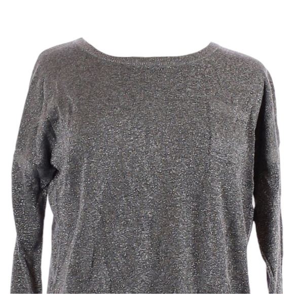 Caslon Metallic Lurex Sweater M Gray Silver Cashmere Blend Crewneck Pullover - Picture 4 of 10